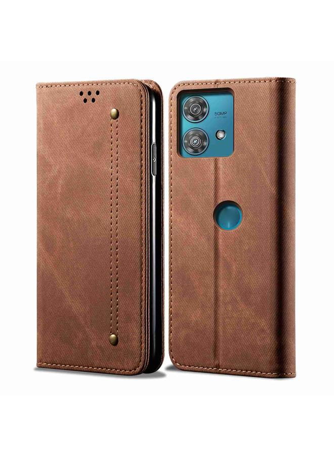 S-TOP Case For Motorola Edge 40 Neo Denim Texture Flip Leather Phone Case - Image 1
