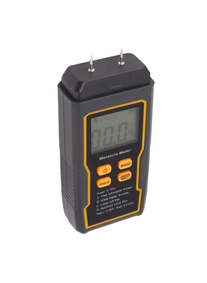 Generic Digital Moisture Meter Multifunction Moisture Detector with Auto Power Off 4 Modes Backlit LCD Display High Accuracy Black Ideal for Wood and Building Materials  - Image 2