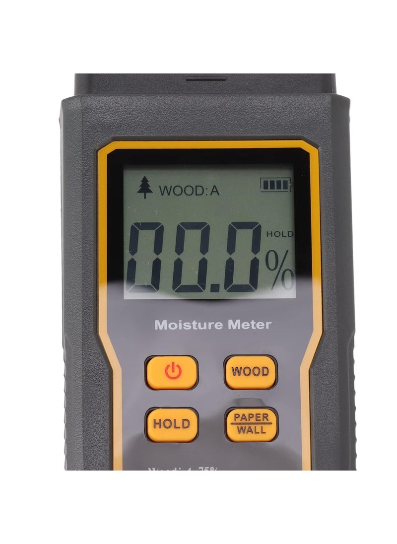 Generic Digital Moisture Meter Multifunction Moisture Detector with Auto Power Off 4 Modes Backlit LCD Display High Accuracy Black Ideal for Wood and Building Materials  - Image 5