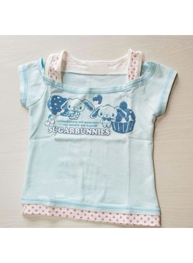 MANGMAO Kawaii Cutecore Harajuku Y2k 2000s Tops Summer Preppy Aesthetic Alt Goth Emo Short Sleeve Graphic Tees, Blue Polka Dot, M - Image 4