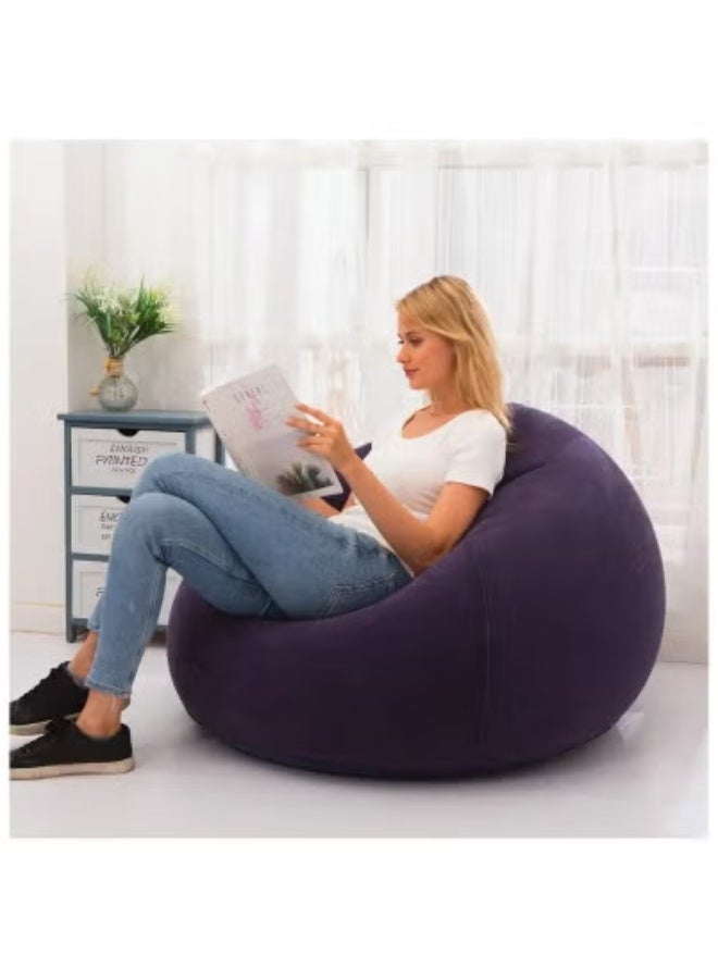 تايجر Portable Quick-Inflatable Sofa Chair with Plush Comfortable Surface – Multi-Color Blow-Up Lounge Seat for Indoor & Outdoor Use | Lightweight, Stylish & Space-Saving Inflatable Chair for Living Room, Bedroom, Dorm, Balcony, Garden, Camping & Travel  - Image 4