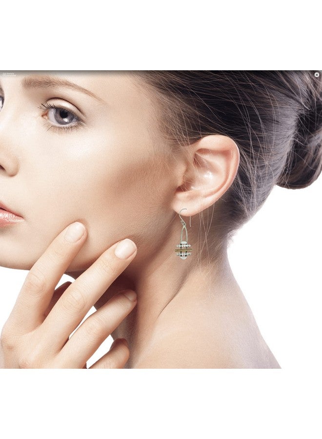 NOVICA Artisan Handmade Gold Accent Earrings Dangle .925 Sterling Silver Indonesia Modern 'Golden Horizon' - Image 2