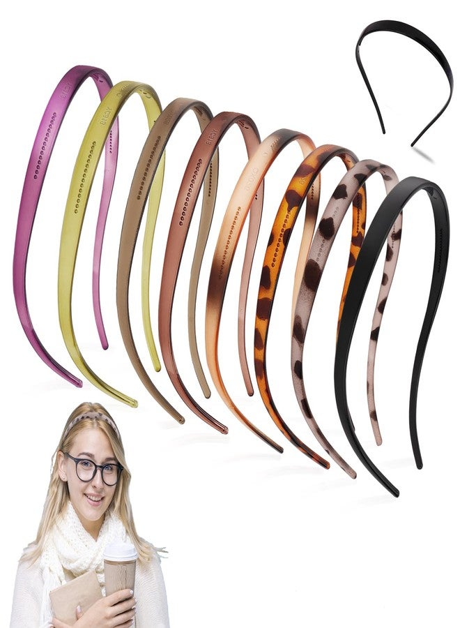 ACO-UINT Non-Slip Headbands for Women - 8 Pack Stylish Hair Bands, Tortoise & Solid Color Hair Accessories for Daily Wear, Work, and All-Day Hold - Image 1