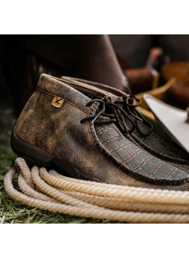 Twisted X Men's Chukka Driving Moc, Moc Toe, Caiman Print & Brown, 8.5 W - Image 2