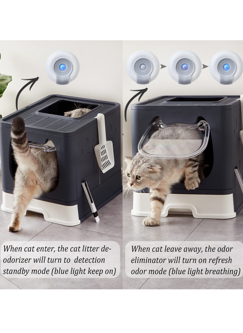 Excefore - Smart Pet Smell Deodorizer, Litter Box Odor Eliminator, Auto On/Off, Rechargeable Dust-Free Litter Genie for Cat Litter Box, Bathroom Wardrobe and Small Area - Image 1