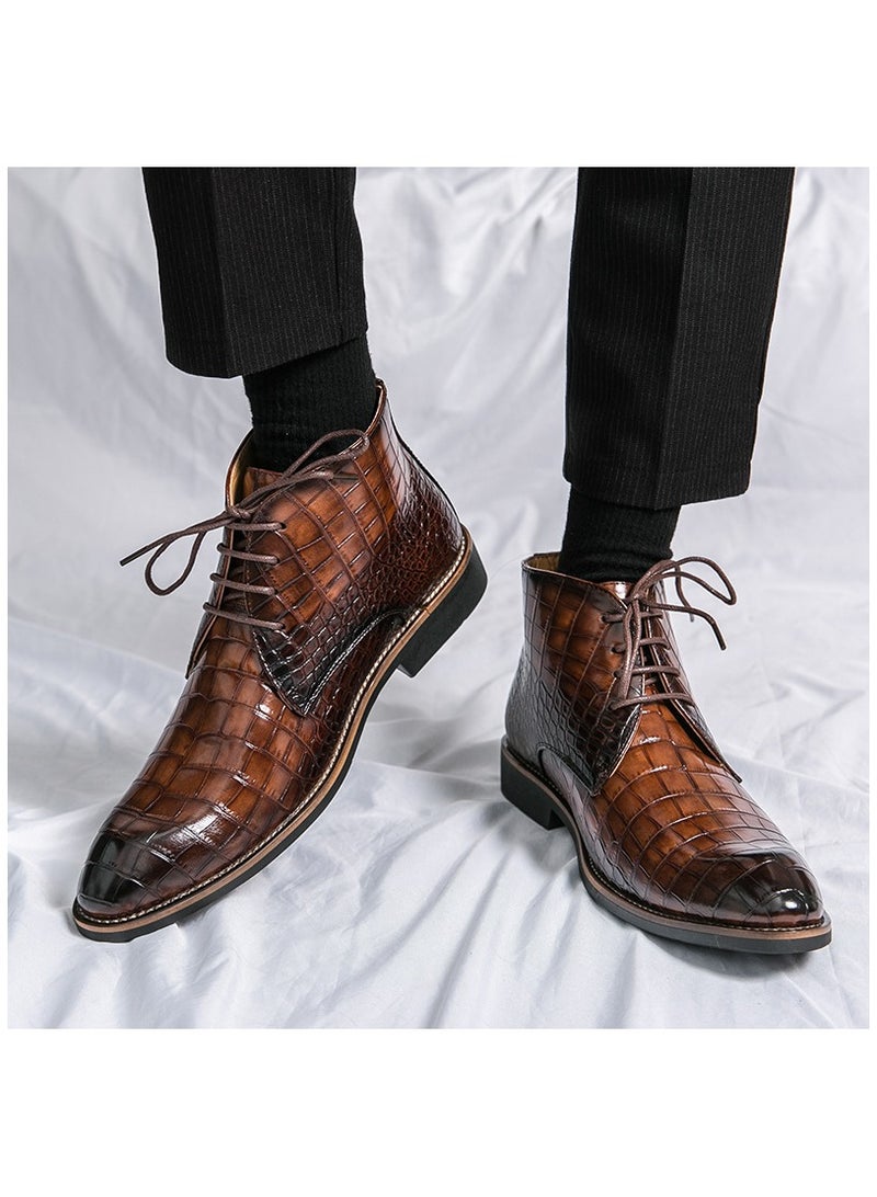New Men's Casual Leather Boots