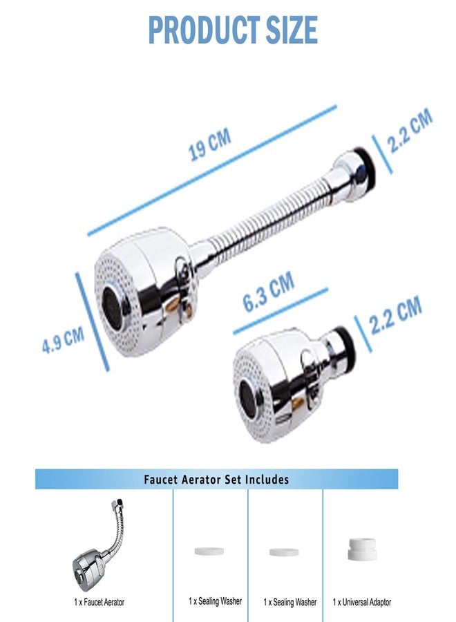 Voxmix Sink Kitchen Tap Extension Nozzle 2 Modes Water Tap 360 Rotatable Head Replacement, Faucet Nozzle Head with Hose and Universal Connector, 6.5 X 10 X 1 Inch, Silver - Image 2