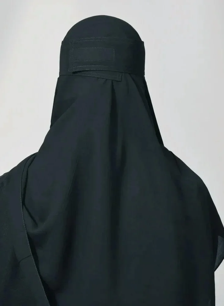 عبايات لمحة نقاب مطاطين طويل مع شريط لاصق