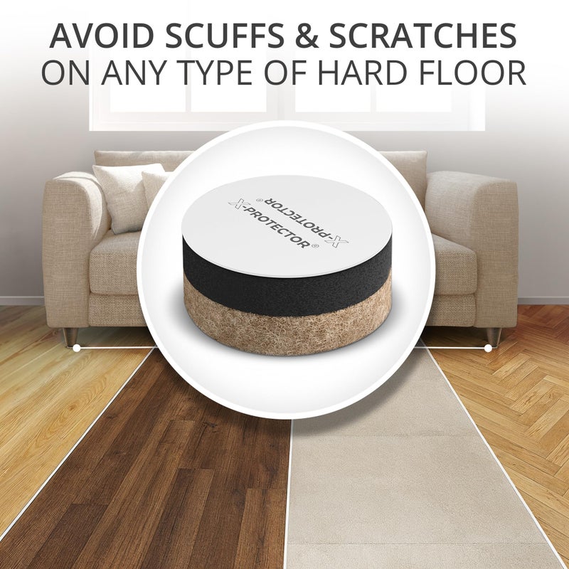 X-Protector Felt Furniture Sliders for Hardwood Floors 24 PCS 1â€ - Self-Adhesive Furniture Slider - Heavy-Duty Furniture Movers for Hard Surfaces - Felt Sliders - Move Your Furniture Easily! - Image 4