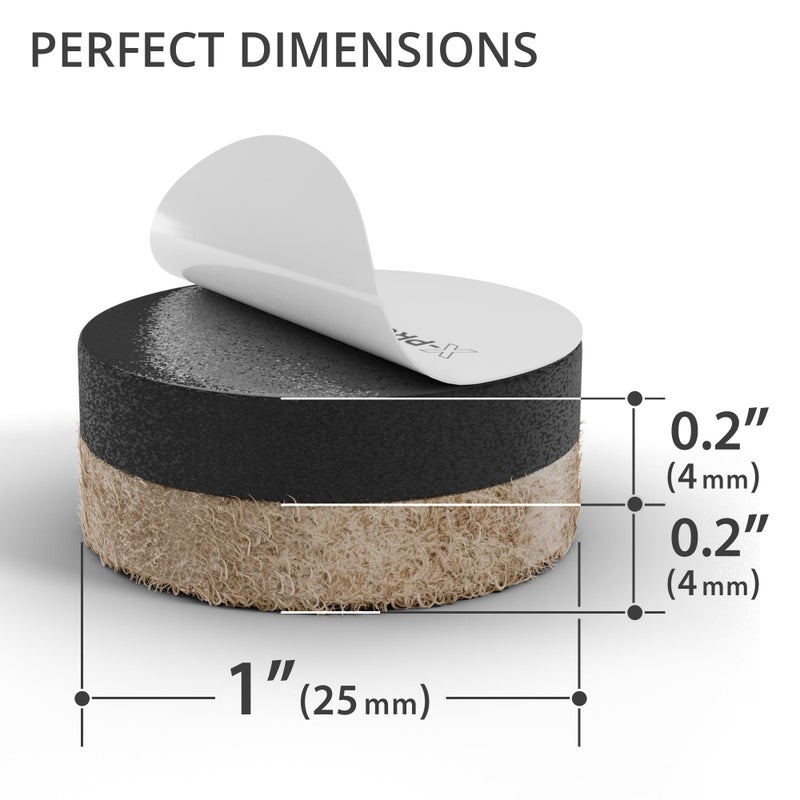 X-Protector Felt Furniture Sliders for Hardwood Floors 24 PCS 1â€ - Self-Adhesive Furniture Slider - Heavy-Duty Furniture Movers for Hard Surfaces - Felt Sliders - Move Your Furniture Easily! - Image 2
