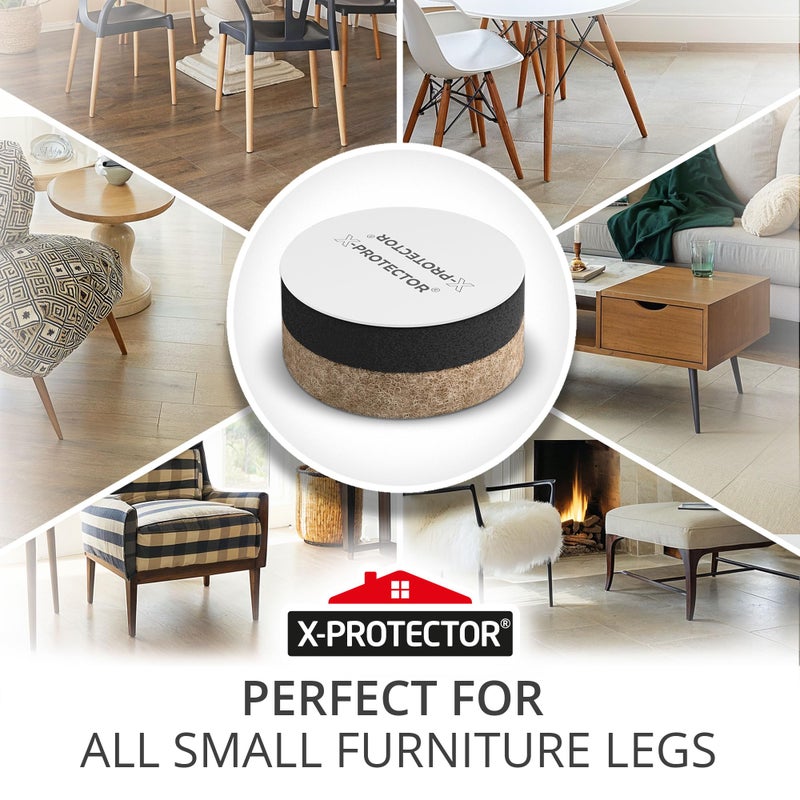X-Protector Felt Furniture Sliders for Hardwood Floors 24 PCS 1â€ - Self-Adhesive Furniture Slider - Heavy-Duty Furniture Movers for Hard Surfaces - Felt Sliders - Move Your Furniture Easily! - Image 3