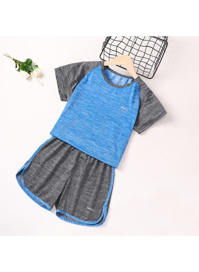 Children's Clothing Summer New T Girls' Sports Quick-drying Clothes Children's Short-sleeved T-shirt Two-piece Medium And Big Children's Yoga Clothes Suit
