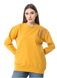 Caesar WomenEmbroidery Melton sweat Shirt With Long Sleeves  - Image 1