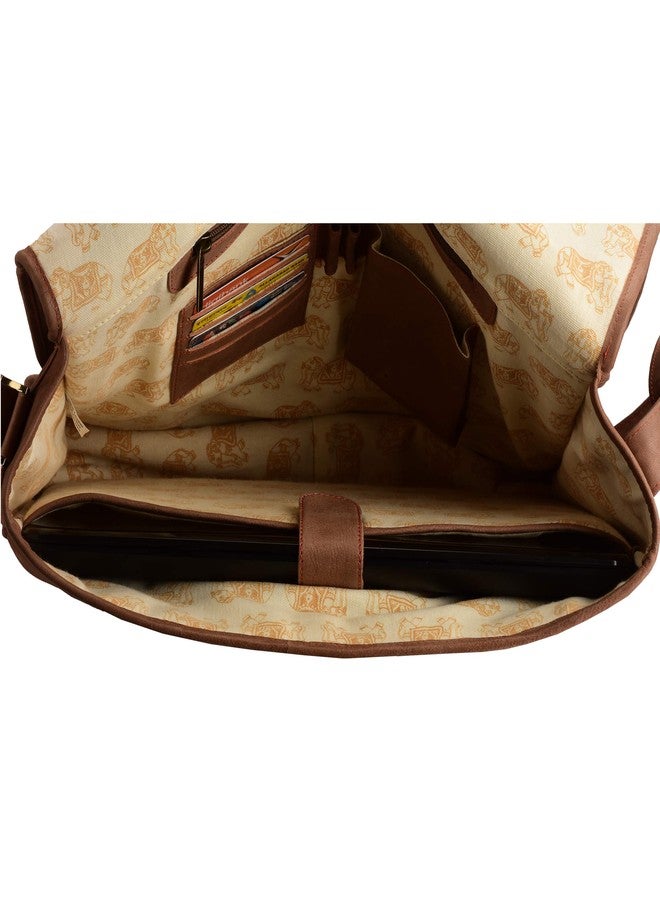 MANDAVA Combo Set of Leather Unisex Messenger Bag with Handbag Leather Wallet for Women - Image 5