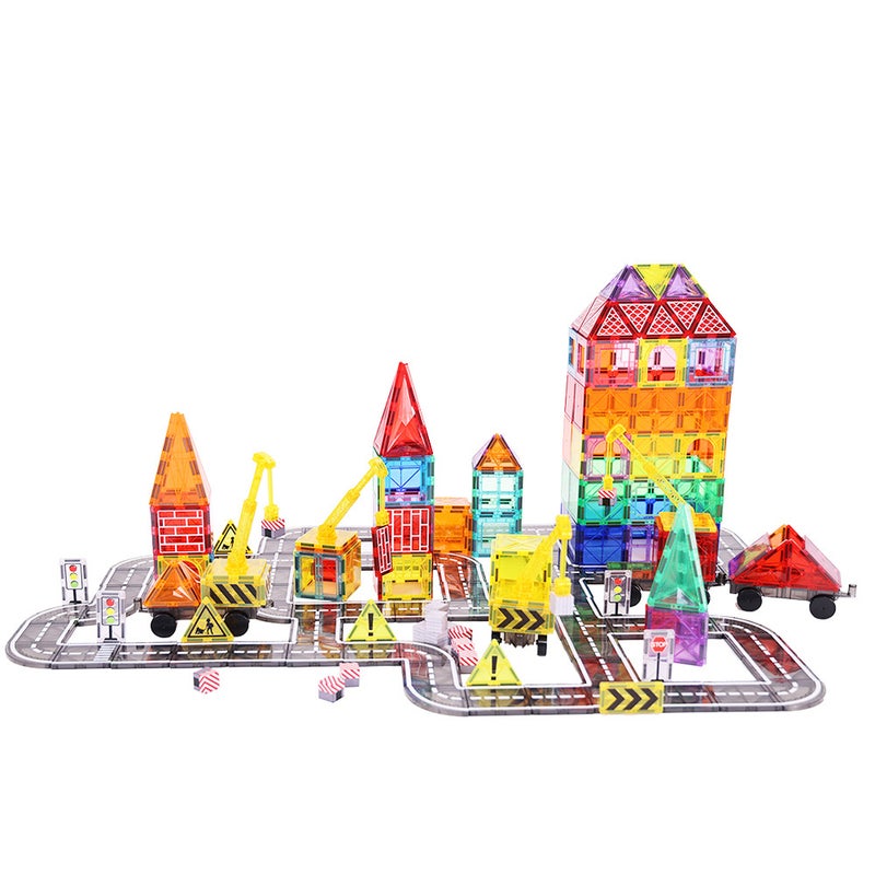 Magnetic Building Blocks Strong Magnet Road Magnetic Film Urban Traffic Construction Crane Printing Color Window Magnetic Film - Image 5