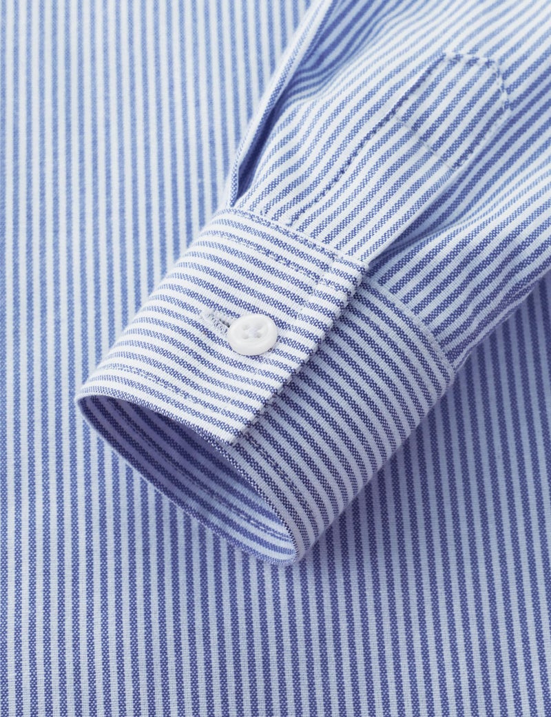 JOGAL Boys Long Sleeve Oxford Dress Shirts Casual Button Down Shirts Striped Tops for 6-14 Years RoyalBlue 12 - Image 5