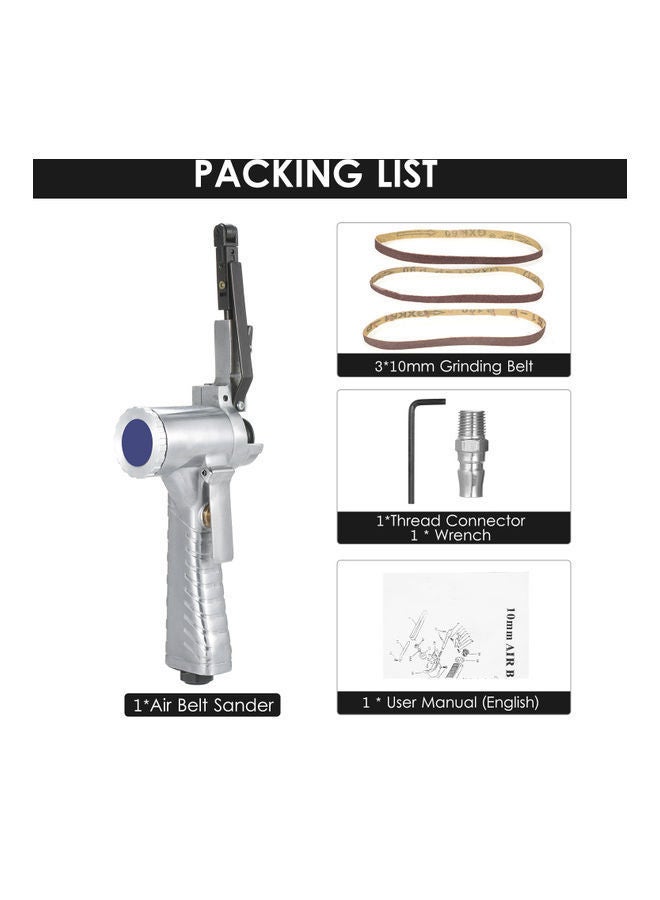 NIBEMINENT Metal Pneumatic Air Belt Sander Machine Silver/Black - Image 3