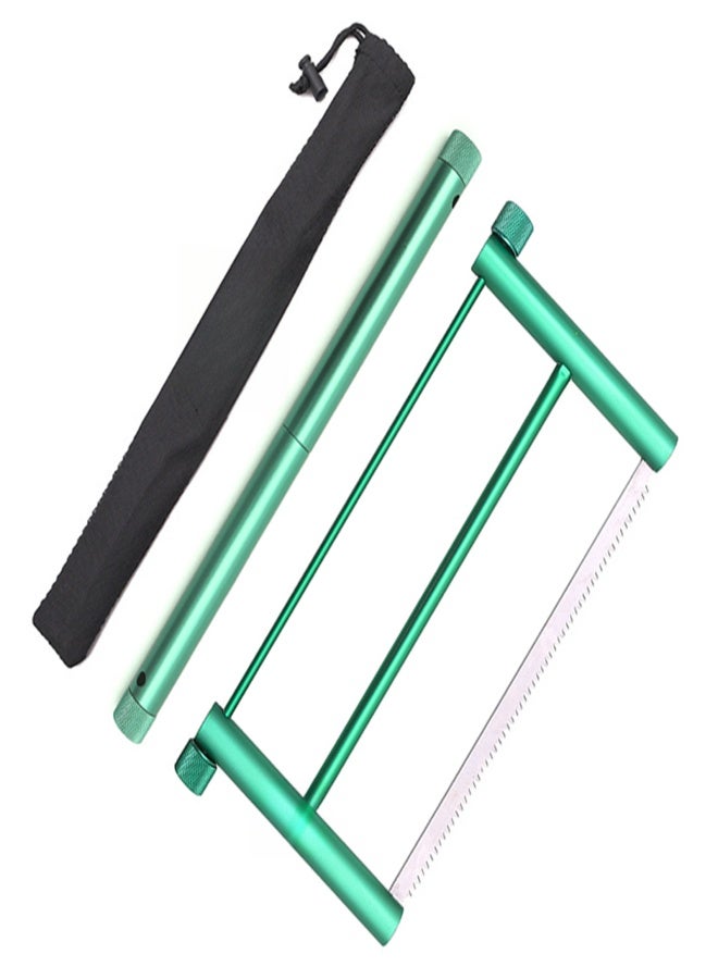 shinrtrip Multiductional Folding Wood Saw Aluminium Alloy Hand Saw Portable Mini Garden Bucksaw for Woodworking Gardening Outdoor Survival Hand Tools With Pouch - Image 1