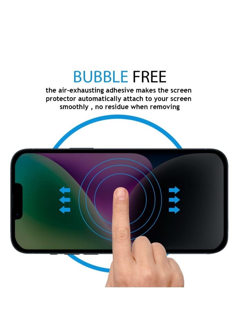 BORTONY iPhone 14/13/13 Pro Privacy Screen Protector 9H Anti Spy Dark Film Guard Case Friendly Bubble Free Tempered Glass for Apple iPhone 14/13/13 Pro 6.1 Inch 2022 - Image 5