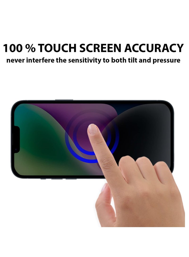 BORTONY iPhone 14/13/13 Pro Privacy Screen Protector 9H Anti Spy Dark Film Guard Case Friendly Bubble Free Tempered Glass for Apple iPhone 14/13/13 Pro 6.1 Inch 2022 - Image 3