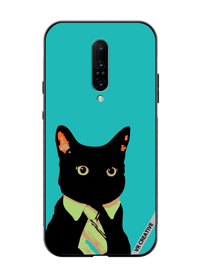 VR CREATIVE Protective Case Cover For OnePlus 7 Pro Business Cat Design Multicolour - Image 1