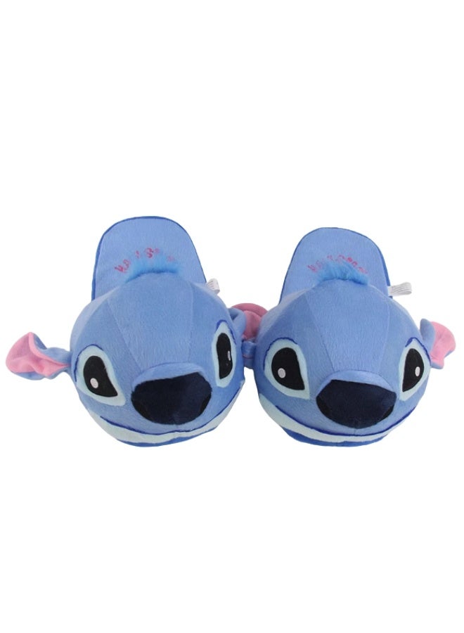 Disney Stitch Cartoon Character Plush Slippers, Non-slip Sole, Free Size - Image 1