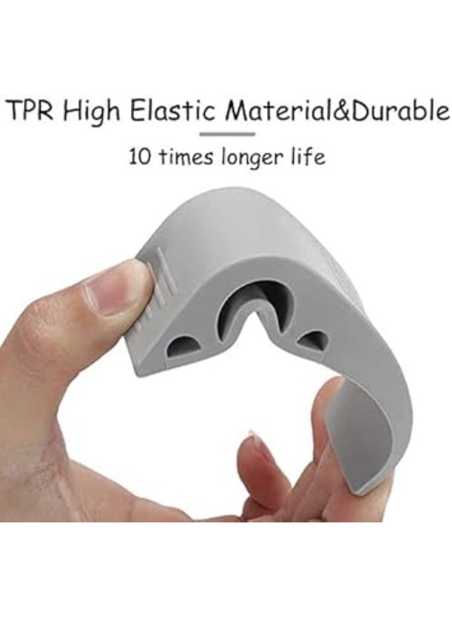 سدادات باب مطاطية مع حوامل قابلة للتكديس ومقاومة للانزلاق للبلاط والسجاد والأرضيات الخشبية والأسطح المعزولة وأسطح الأرضيات الأخرى، 3 قطع، أبيض ورمادي -سدادة باب مطاطية-سدادة باب للمنزل -سدادة باب غير قابلة للانزلاق - Image 3