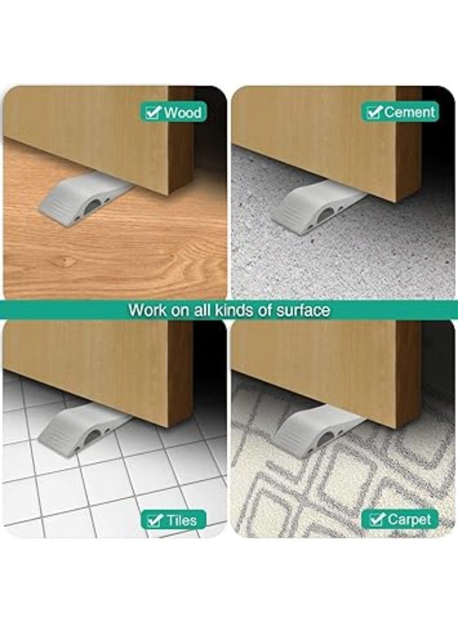 سدادات باب مطاطية مع حوامل قابلة للتكديس ومقاومة للانزلاق للبلاط والسجاد والأرضيات الخشبية والأسطح المعزولة وأسطح الأرضيات الأخرى، 3 قطع، أبيض ورمادي -سدادة باب مطاطية-سدادة باب للمنزل -سدادة باب غير قابلة للانزلاق - Image 5