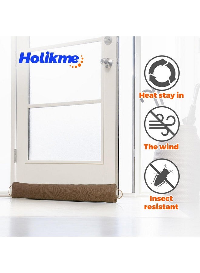 Holikme Holikme Weighted Door Draft Stopper, Heavy Duty Under Door Draft Blocker Bottom Door Seal Noise and Air, Brown  - Image 3