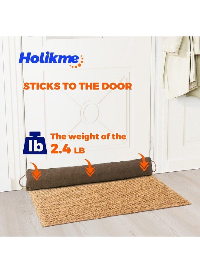 Holikme Holikme Weighted Door Draft Stopper, Heavy Duty Under Door Draft Blocker Bottom Door Seal Noise and Air, Brown  - Image 2
