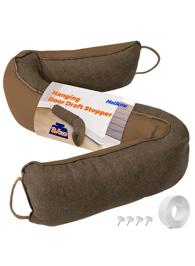 Holikme Holikme Weighted Door Draft Stopper, Heavy Duty Under Door Draft Blocker Bottom Door Seal Noise and Air, Brown  - Image 1