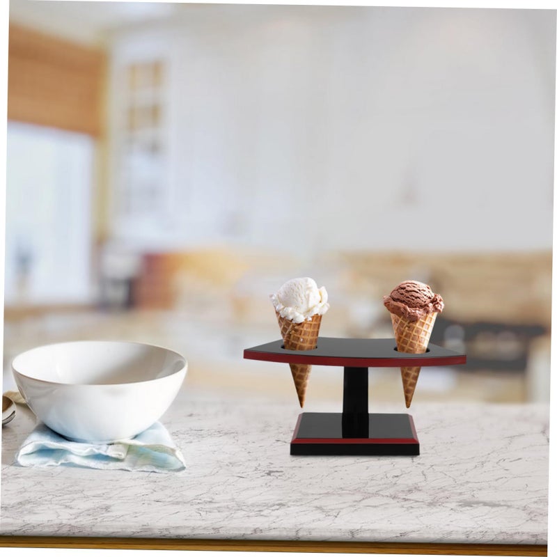 Two Hole Ice Cream Cone Rack Food Display Stand Clear Sturdy Easy Clean For Sushi Desserts Parties - Image 5