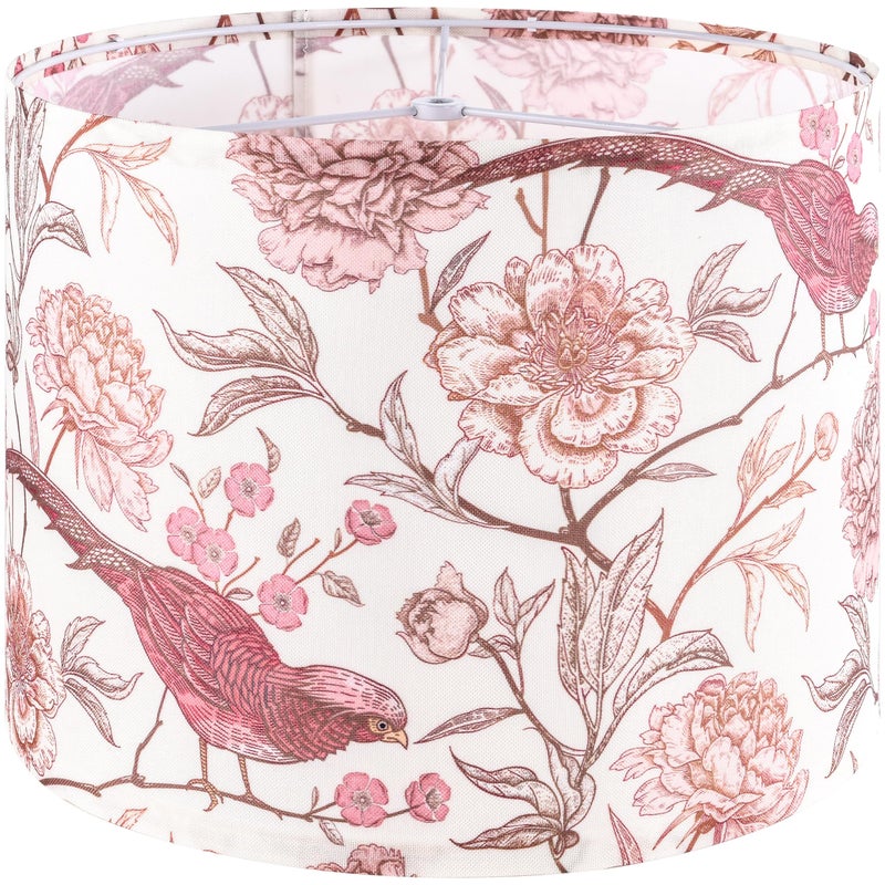 GO&SO Printing Flowers Birds Drum Lamp Shade Medium Table Lampshade 13 Top x 13 Bottom x 10 HighSpider Ideal for LivingroomBedroomFloor LampsModern Linen Shades Decor Assembly RequiredBy GOSO - Image 2
