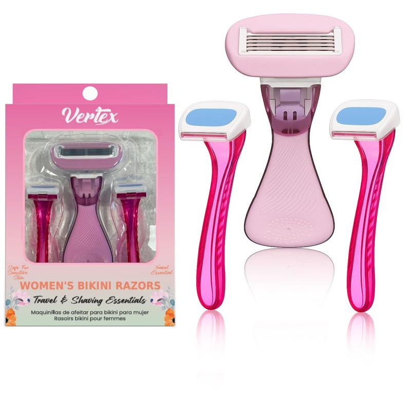 VERTEX Bikini Razors Shaver For Sensitive Skin For Women Pubic Hair Lines Women's Disposable Under Arm Razors No Irritation Trimmer - Image 1