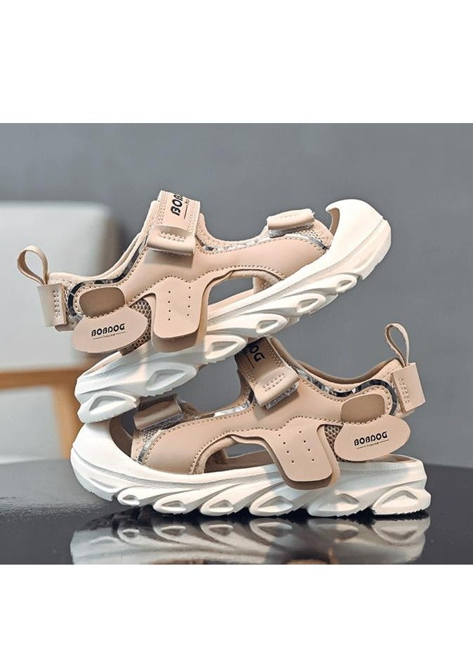 BOBDOG - Middle And Large Children's Breathable Open Toe Slippers, Anti Slip Soft Soled Beach Shoes - Image 1