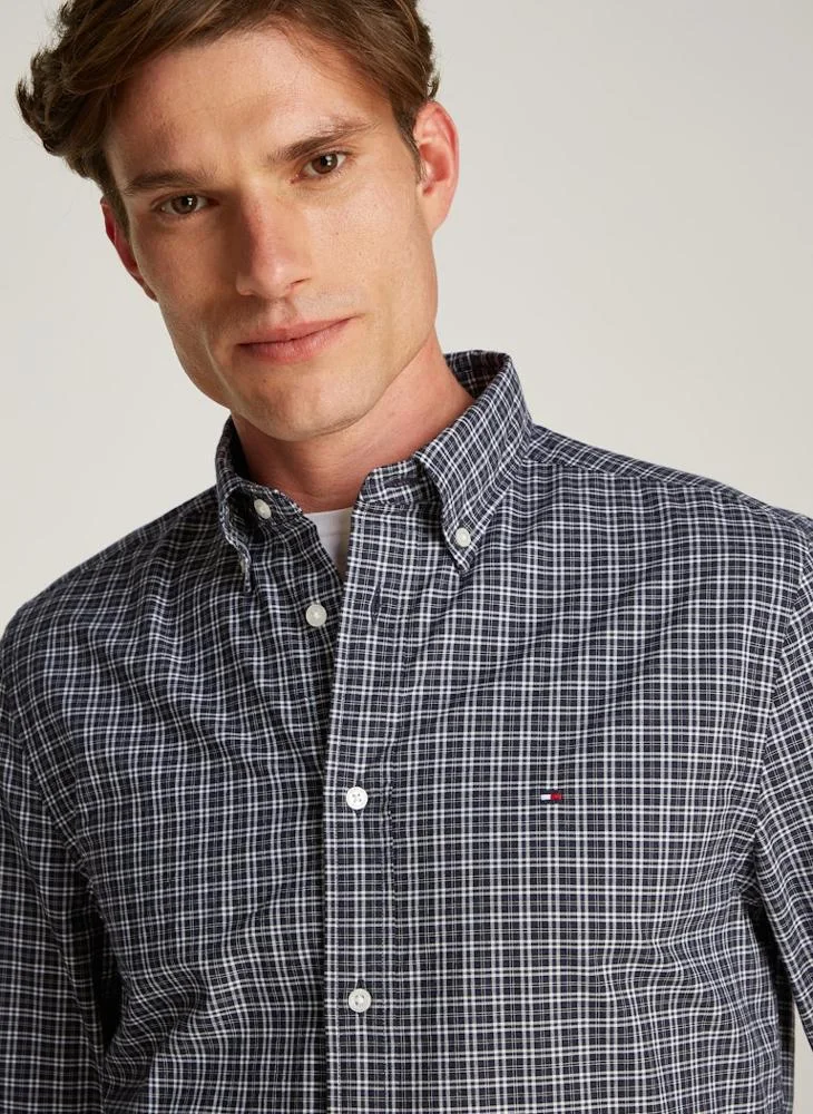 TOMMY HILFIGER Checked Regular Fit Poplin Shirt