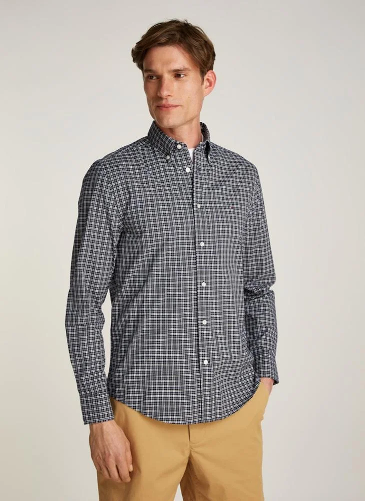 تومي هيلفيغر Checked Regular Fit Poplin Shirt