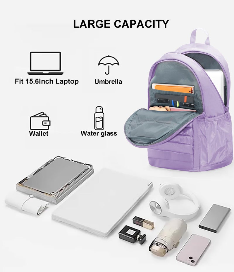 KEOFID Travel Backpack for Women, Womens Work Backpacks, Anti-theft Backpack Purse, Back pack for College Girls, Carry-On Travel Backpacks,Bookbag(Purple) - Image 5