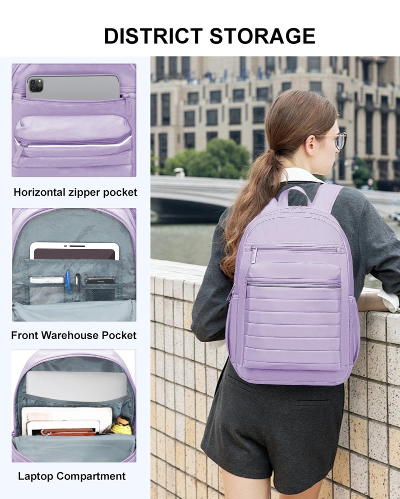 KEOFID Travel Backpack for Women, Womens Work Backpacks, Anti-theft Backpack Purse, Back pack for College Girls, Carry-On Travel Backpacks,Bookbag(Purple) - Image 4