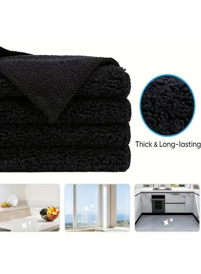 High Absorbent Kitchen Cleaning Cloths Set Of 2 Black Reusable And Durable Dish Towels - Image 2