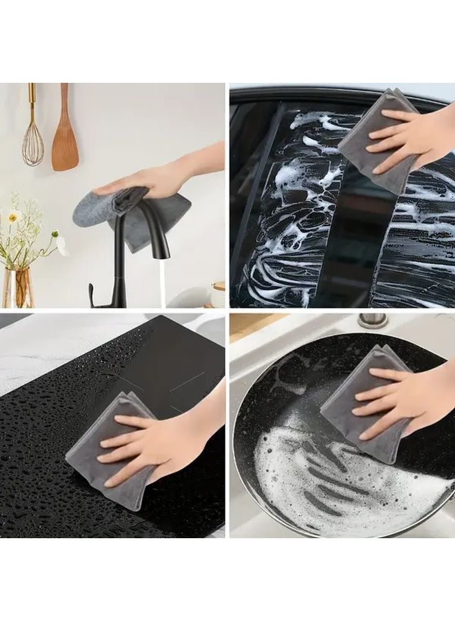 High Absorbent Kitchen Cleaning Cloths Set Of 2 Black Reusable And Durable Dish Towels - Image 5