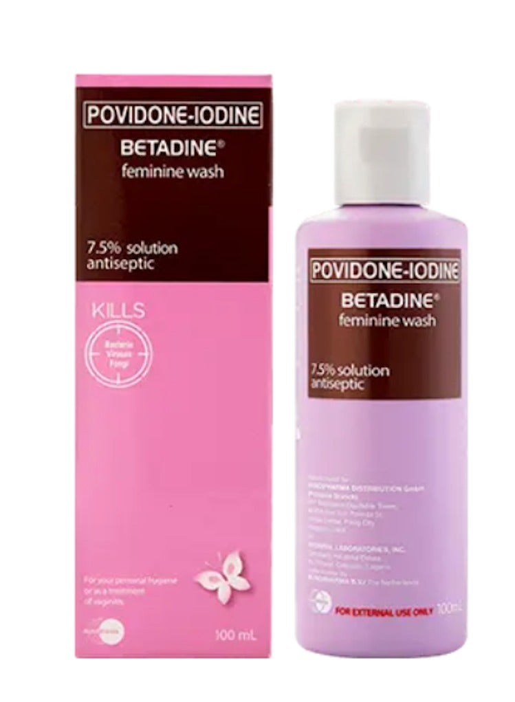 Betadine غسول نسائي مطهر بوفيدون-يودين بيتادين - 100 مل
