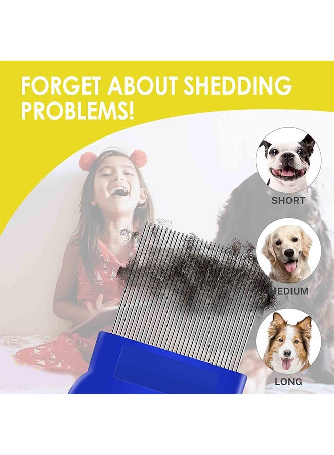 KANGLI 6-Pack Flea Tick Comb, Stainless Steel Round Teeth Dog and Cat Grooming Comb, Double-Sided Professional Pet Tear Stain Remover, Shedding Tool for Small, Medium and Large Pets - Image 3