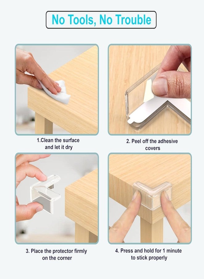 Hocimit Baby Safety Corner Protectors (12 Pack) - Transparent Table Edge Guards for Kids, Pre-Taped & BPA-Free - Child Proof Corner Bumpers for Furniture, Desk, Sharp Edges - Image 4