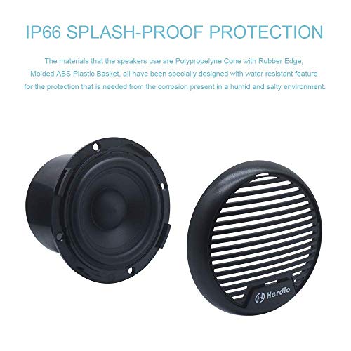 Herdio 3 Inch Waterproof Marine Speakers 2 Way Full Range Audio Stereo System Motorcycle Speaker with MAX Power 140 W (Pair) for Motorcycle,Boat,UTV,ATV,Golf Carts,Powersports,CAR,SPA,Hottub(Black) - Image 4