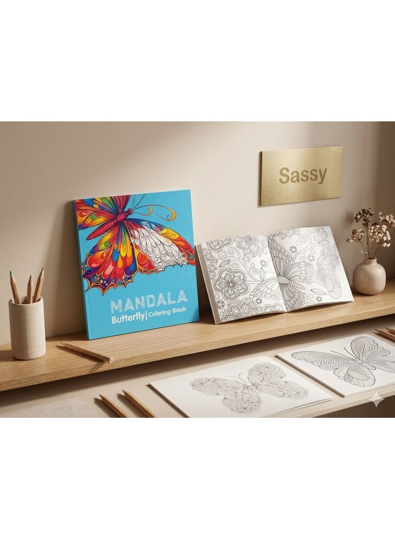 Mandala Butterfly (Mandala Butterfly Coloring Book) for Adults & Art Therapy Hobbyists | Best Anti-Stress & Mindfulness Activity Booklet for Relaxation, Butterfly Masterpieces, Anxiety Relief, Deep Focus, Creative Brainstorming, Meditation & Therapeutic Art (23x24cm) - Premium Creative Hobby Gift & Professional Drawing Companion - Notice: Cover Design May Vary - Image 2