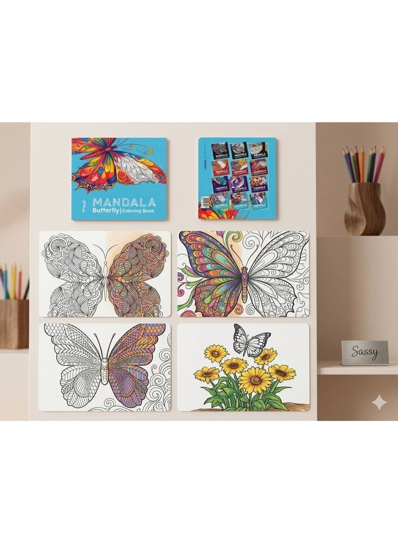 Mandala Butterfly (Mandala Butterfly Coloring Book) for Adults & Art Therapy Hobbyists | Best Anti-Stress & Mindfulness Activity Booklet for Relaxation, Butterfly Masterpieces, Anxiety Relief, Deep Focus, Creative Brainstorming, Meditation & Therapeutic Art (23x24cm) - Premium Creative Hobby Gift & Professional Drawing Companion - Notice: Cover Design May Vary - Image 3