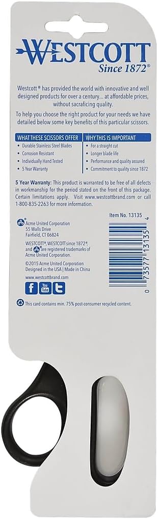 Westcott 13135 Value Line Stainless Steel Shears Black 8Inch Long - Image 4