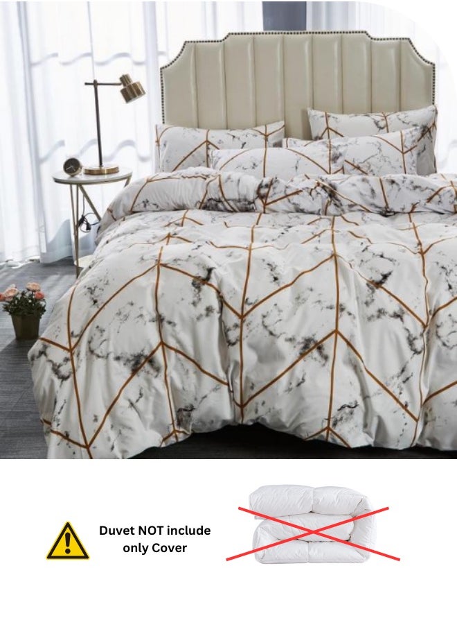 LUNA Home Single size 4 piece without filler bedding set with marble design.  - Image 5