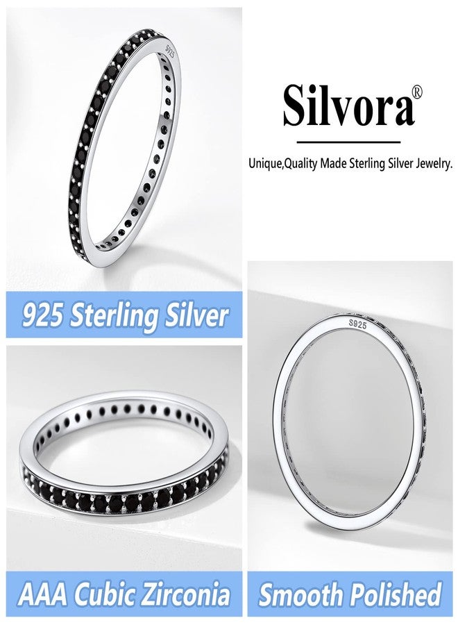 Silvora Elegant Love Band Rings for Female Solid Silver 2mm Wedding Bands Eternity Love Charms Jewelry Size 6 - Image 5